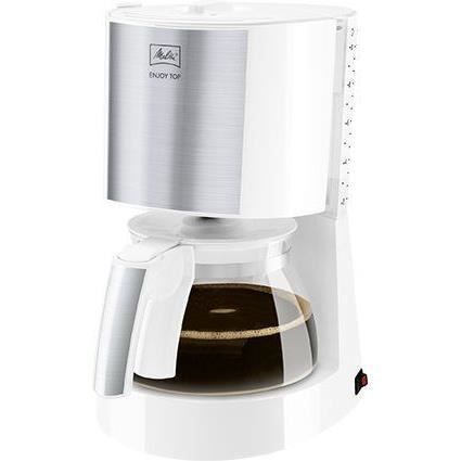 MELITTA Enjoy Top Glass Filter Coffee Maker White/Brushed Steel 1017-03 - 15 Cups