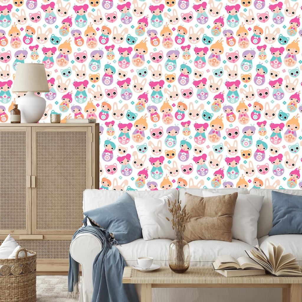 Animals and flowers wallpaper for living room and bedroom 50x1000
