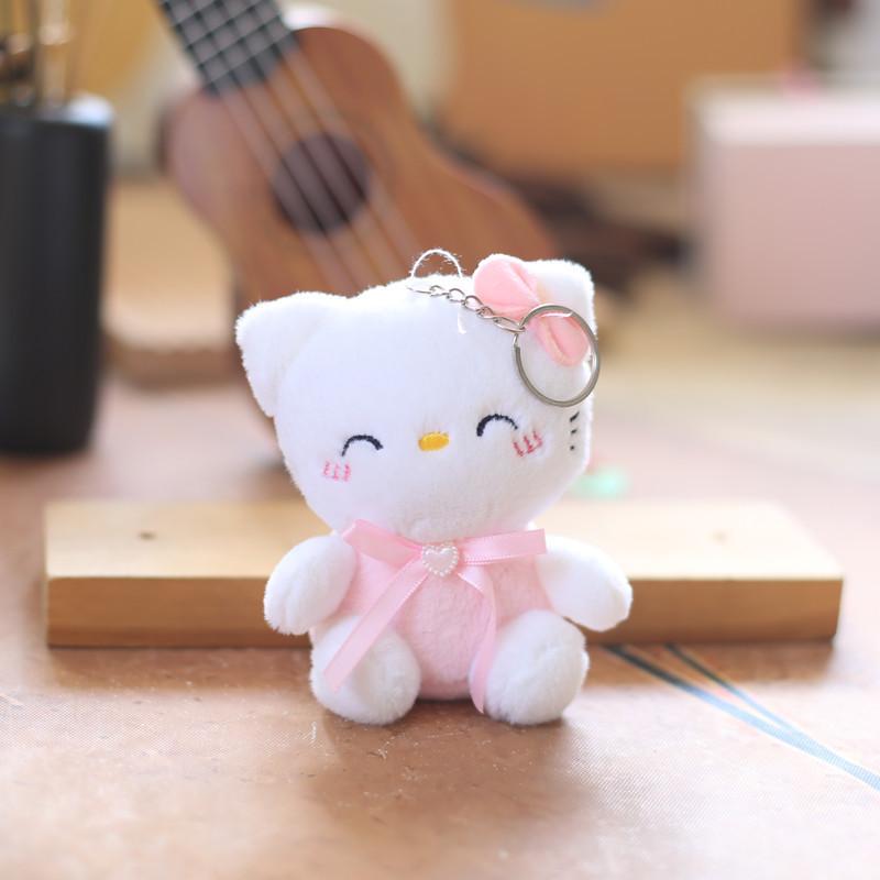Soft Short Plush Cat Doll Stuffed Animal Keychain Gift For Girls