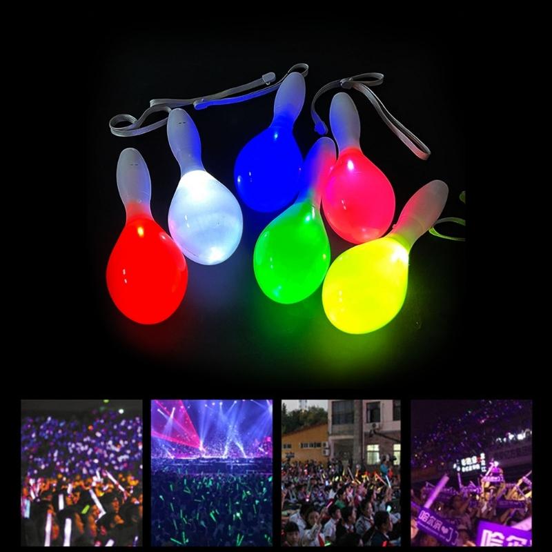 10Pcs/Pack Glowing Sand Hammer Toy Hand Shakers LED Maracas Flashing Light Lamp Birthday Party Favors-(Random Color)
