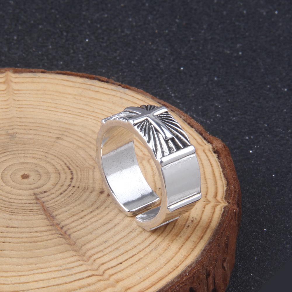 Посеребренное Винтажное Кольцо Викинга из Нержавеющей Стали Мужское Персонализированное Модное Крутое Регулируемое Кольцо Модная Бижутерия