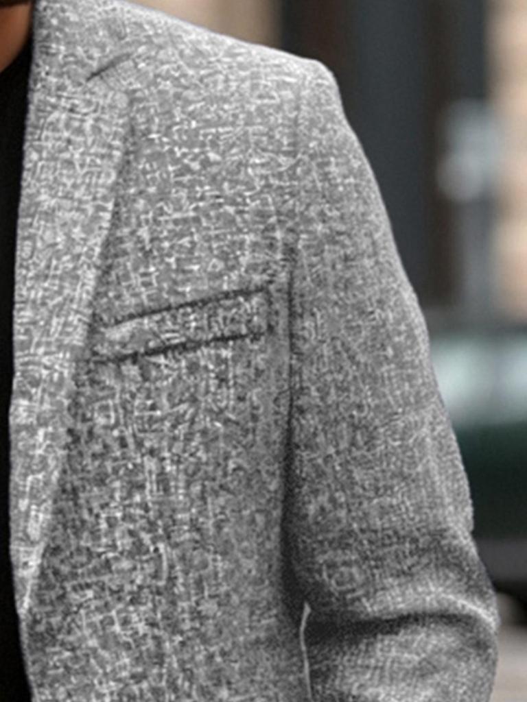 Мужской тонкий однобортный повседневный блейзер 2025 - Весна/Осень, Не требующий глажки