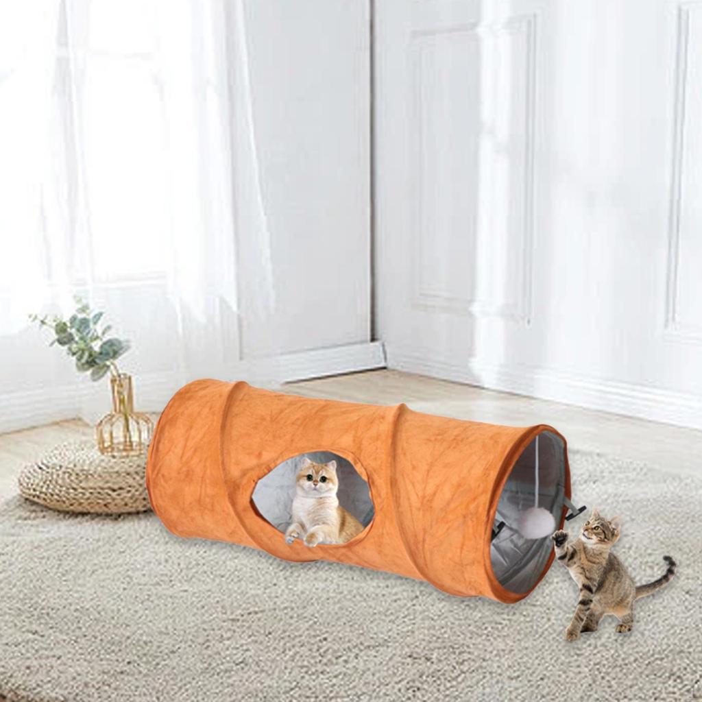 Cat Tunnel Play Tent Folding Convenient for Indoor Cats Pet Supplies with Ball Bunny