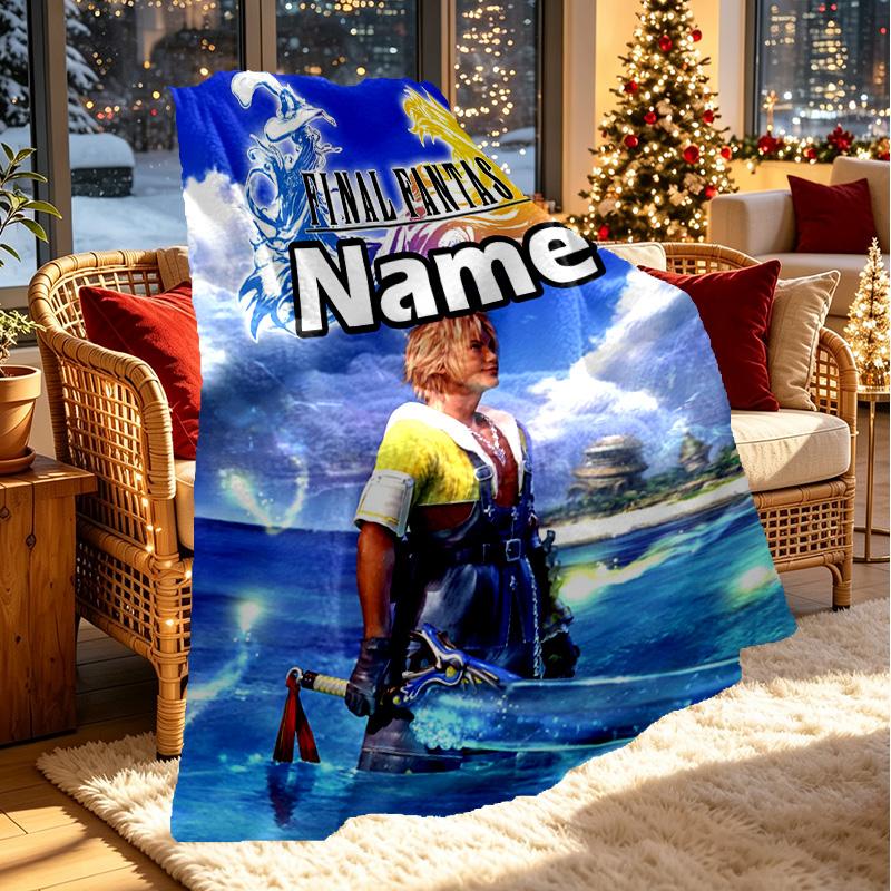 Custom Name Personalized Final Fantasy Print Blanket, Home Decor, Bedroom, Sofa, Camping, Couch, Gifts for Birthday ChristmasEnthusiasts