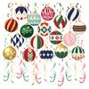 48 Pcs Christmas Hanging Swirls Decorations Light Bulb Snowflake Ceiling Garland for Home Office Mall Winter Holiday Decor