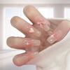 1 Set False Nail Easy-removal Full Cover Gloss DIY with Glue Sweet Fantasy Bow Heart Extended Faux Nail Nail Salon Supply