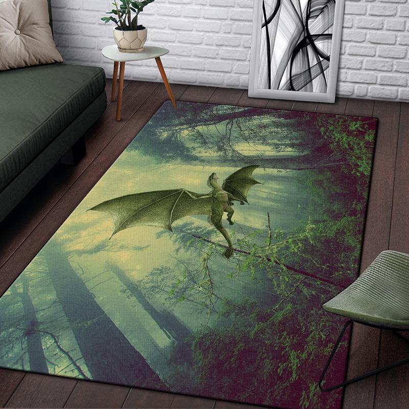 3D динозавр Юрского периода Дракон узор декоративный квадратный ковер современный дом гостиная пол матовый ковер для спальни художественный коврик для плаката