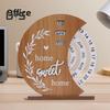 Rotatable Wooden Perpetual Desk Calendar with Base Heavy Duty Date Week Month Display Home Office Bedroom Desktop Calendar Decoration