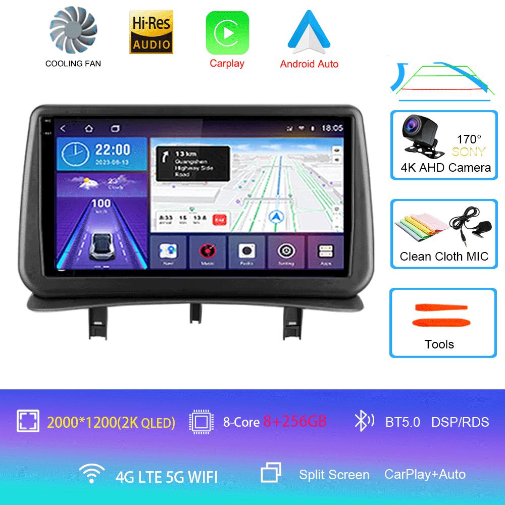 Видеоплеер Android14 Carplay для Renault Clio 3 Clio3 2005 2006 2007 2008 2009 - 2014 Мультимедийное автомобильное радио WIFI+4G DSP Stereo