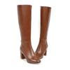 Women Boots Over Knee Shoes Luxury Designer Zipper Clogs Platform Over-the-Knee High Heel Fashion Rubber Ladies Solid Fabric Squ