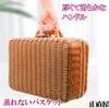 Picnic Lunch Basket with Fabric Checkered Pattern Basket, Lid, Wicker-Style Basket, Upholstery, (Medium)
