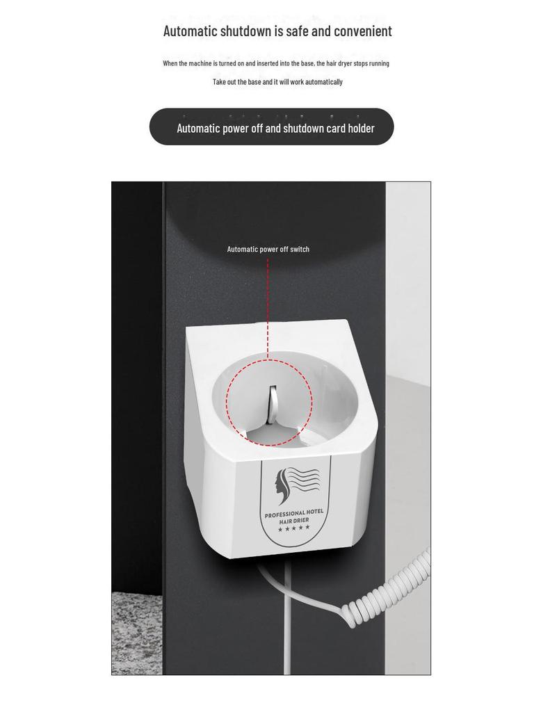 Настенный малошумный фен, 3 скорости, свободная установка