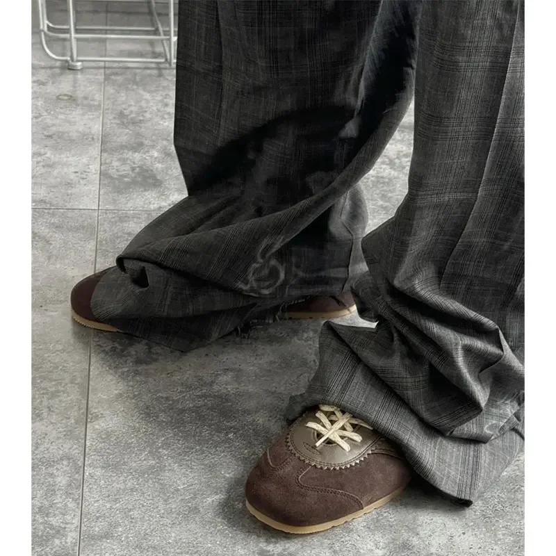 Модные женские повседневные спортивные кроссовки из натуральной кожи на шнуровке 2025 осень-зима плюс бархат ретро немецкие тренировочные туфли