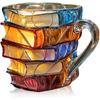 Новая расписанная кружка-книга Resinz Новинка 3D расписанные книги Кофейная кружка Уникальная красочная смола Стопка книг Кофейная чашка Коллекция Подарки