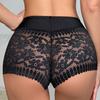 Женские трусы с кружевной цветочной вышивкой и средней талией, тонкие прозрачные однотонные мягкие дышащие женские трусы, трусы