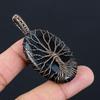 Tree Of Life Blue Tiger Eye Gemstone Pure Copper Wire Wrapped Handmade Pendant Jewelry For Gift