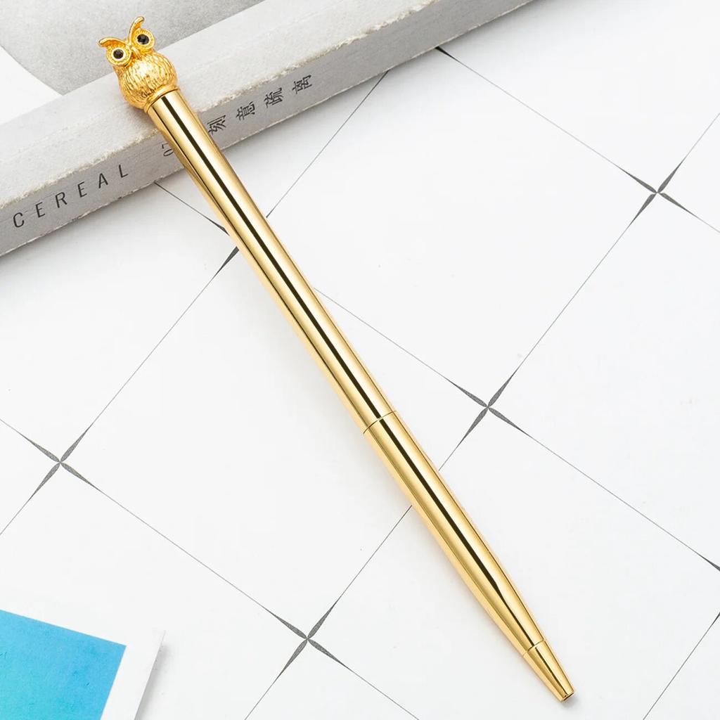 1 шт. шариковая ручка Сова Любовь Кристалл Свадебная металлическая медная ручка офисные школьные принадлежности канцелярские принадлежности