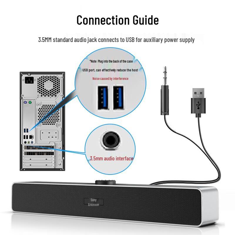 SAST SA-A6 Mini USB Wired Desktop Subwoofer Speaker CN plug (adapter included)