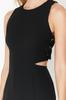 Women's Fashion New Dress Black Fitted Cut Out Detailed Sleeveless Midi Woven Dress
