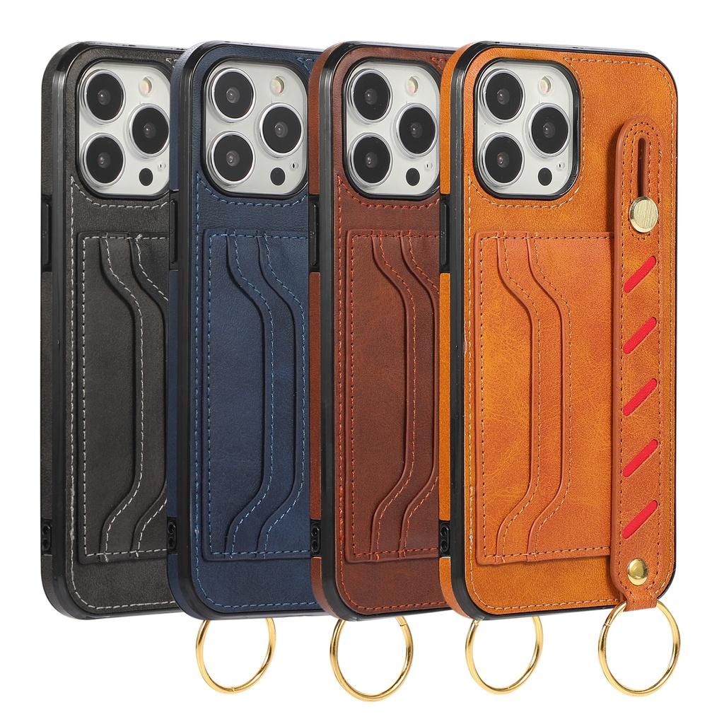 Luxury Business Wrist Strap Phone Case For iPhone 11 Pro Plus 11Pro XS MAX XR XS X 7 8 6 6S Plus 7Plus 8Plus 6Plus 6splus Back Cover With Card Slot