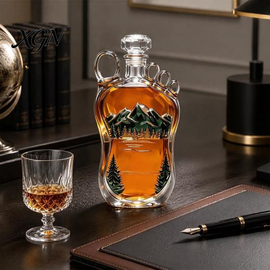 Whiskey Decanter Sasquatch Foot Bottle, Shaped Glass Wine Kitchen Bottle Decorative Liquor for Home Bar Parties High Borosilicate