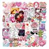 50pcs Creative Cute Valentine's Day Waterproof PVC Stickers For Water Cups, Luggage, Notebooks, Scooters, Motorcycles