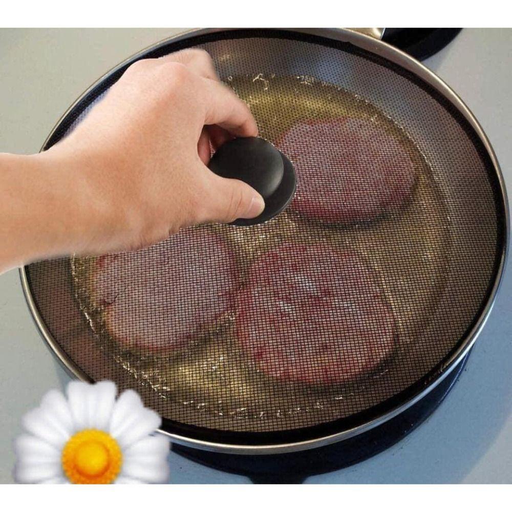 With Handle Oil Splatter Screen Black Splatter Guard New Cover Lid  Kitchen Supplies