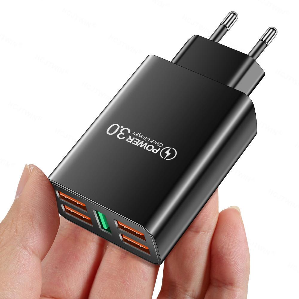 VAORLO Зарядное устройство для телефона 5.1A, 5 USB-портов, быстрая зарядка, зарядное устройство ЕС, США для iphone 11pro 11 13pro, быстрая зарядка