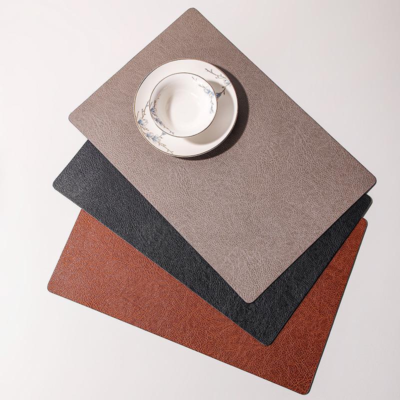 Двусторонние кожаные плейсматы в скандинавском стиле: Нескользящие, водонепроницаемые, теплоизоляционные подкладки для столов дома и в отеле