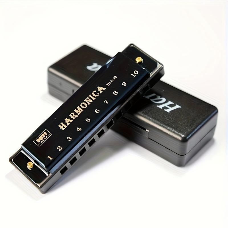 10-Hole Blues Harmonica C Key Professional Diatonic Harmonica for Adults Beginners Rich Sound for Blues Folk Rock Country JXB