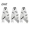 Festival Atmosphere Hanging Supplies 3Pcs Ghost Bats LED Light, Halloween Fabric Spooky Bat Silhouette Pendants for Porch Yard Indoor Decor,