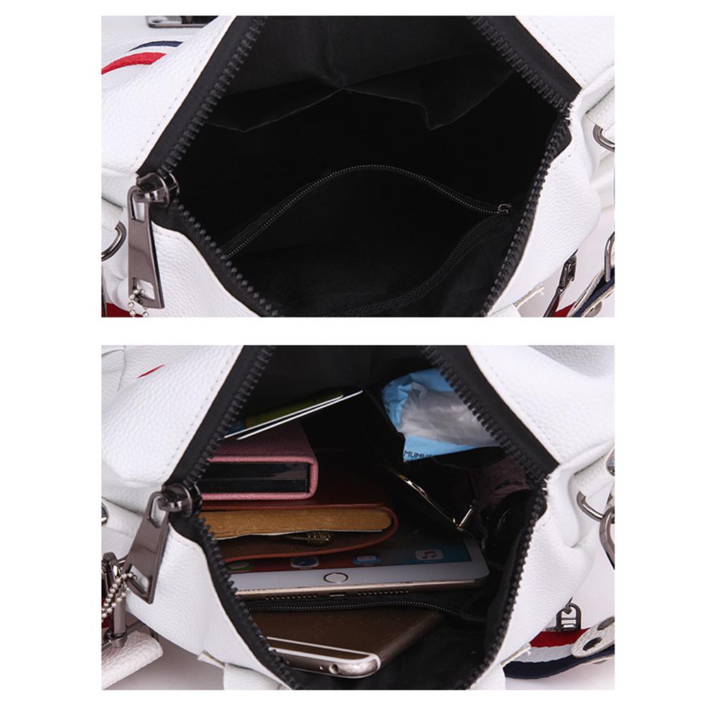 Модная школьная сумка с героями мультфильмов, женская дорожная сумка из искусственной кожи, рюкзак с подвеской в полоску, рюкзак