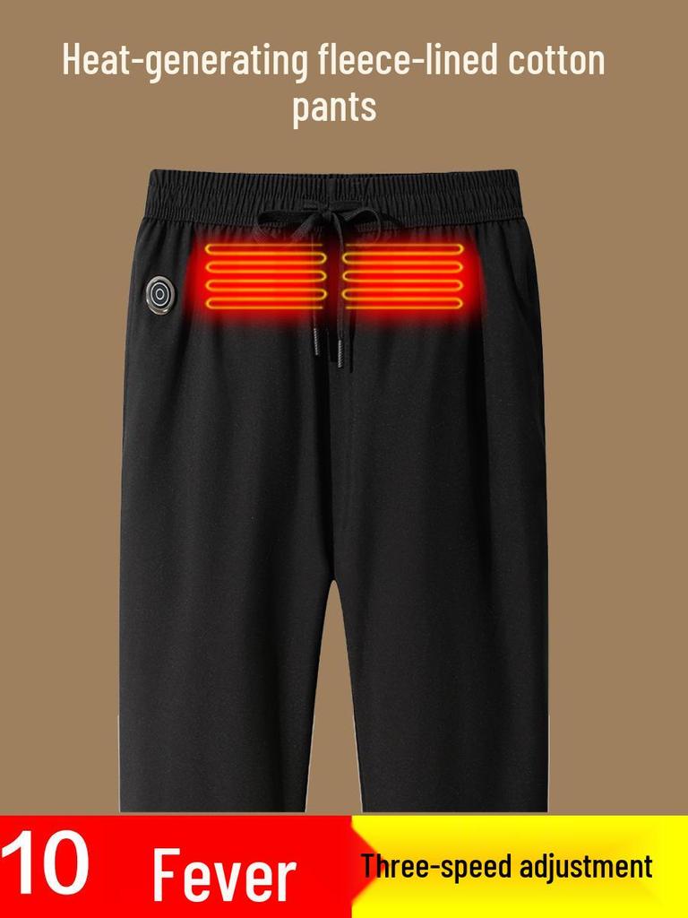 New Ten-Zone USB Heated Fleece-Lined Winter Warm Cotton Pants