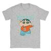 Мужские футболки Crayon Shin-chan Hohhoi Повседневные хлопковые футболки с коротким рукавом Забавные милые праздничные футболки с круглым вырезом Одежда Классика