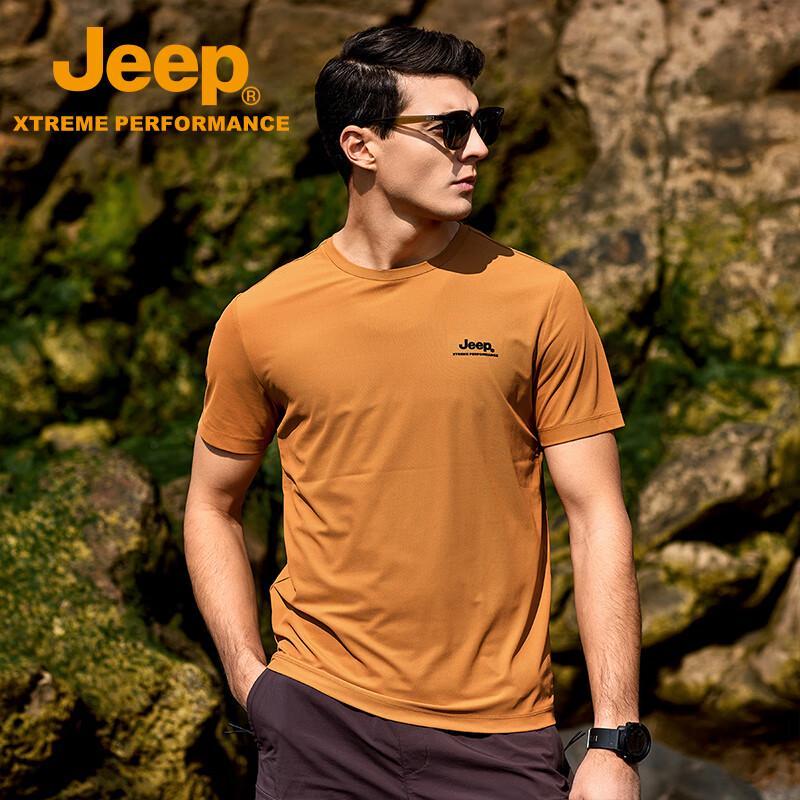 Jeep Мужская летняя дышащая футболка с коротким рукавом, быстросохнущая