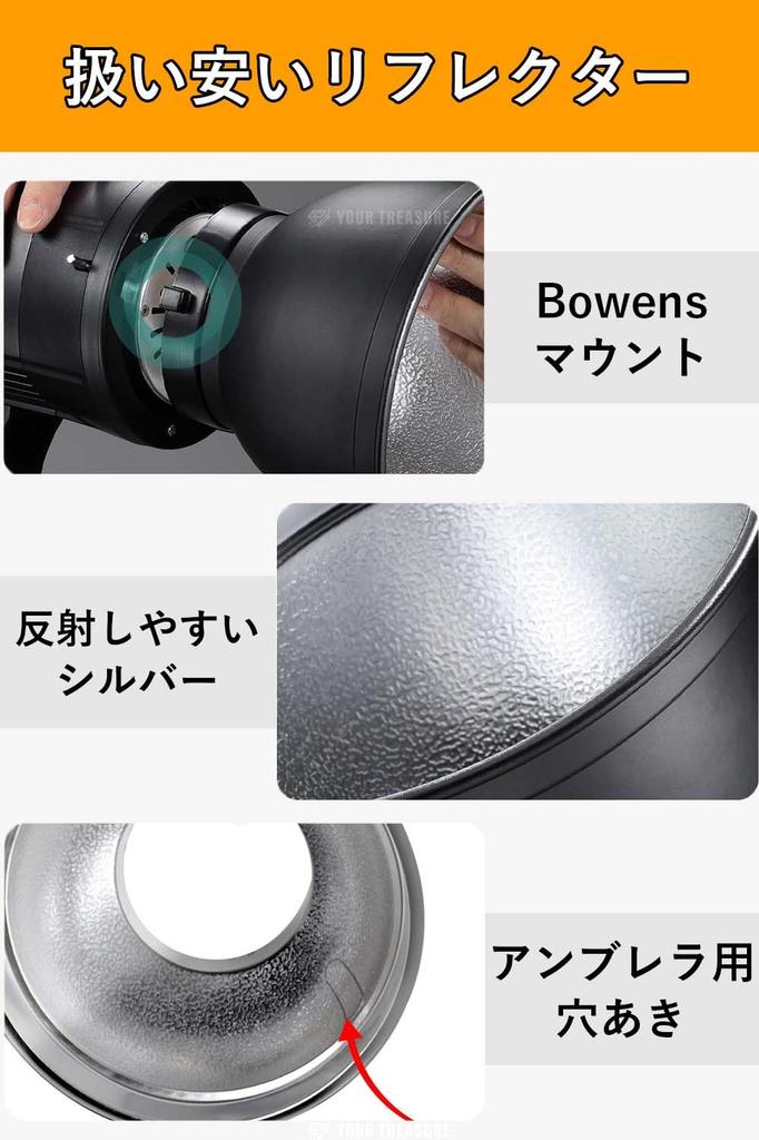 Authorized Godox Reflector 7 Inch Bowens Mount with Hole for Umbrella with MS300 AD600Pro AD400Pro [Japan Distributor] AD-R6 [Compatible SK400ii]