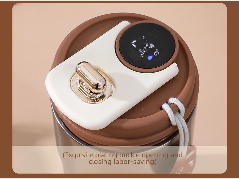 Симпатичная портативная термокружка с интеллектуальным дисплеем температуры – дорожная кружка из нержавеющей стали 316 с веревкой для переноски