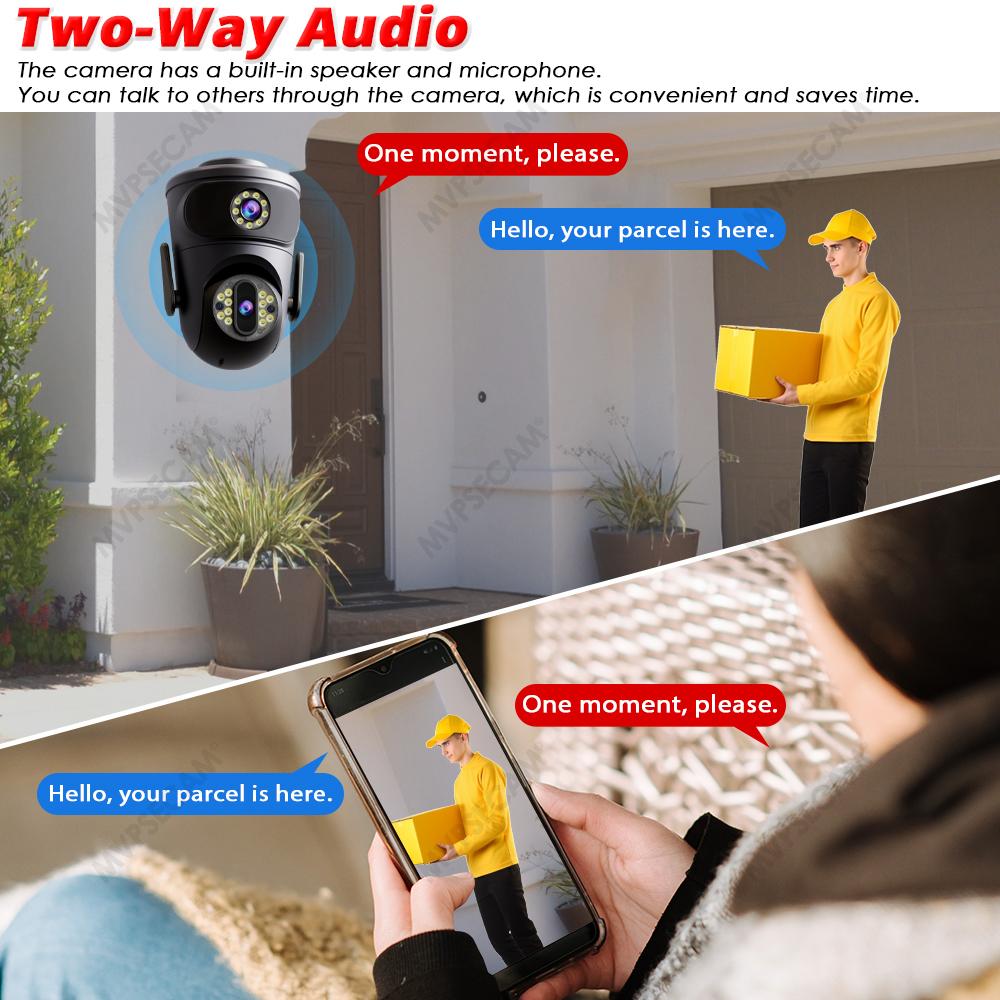 4K 8MP HD Video Surveillance Camera Wifi Outdoor Dual Lens Wireless Security IP Cameras PTZ Smart Home Wi-Fi Cam CCTV IPC360 app