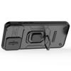 For iPhone 16 Pro Max Case Ring Kickstand Camshield PC+TPU Phone Cover