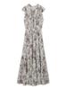 Snidel Pleated Print Dress SWFO252055 PBEG 00 Women's