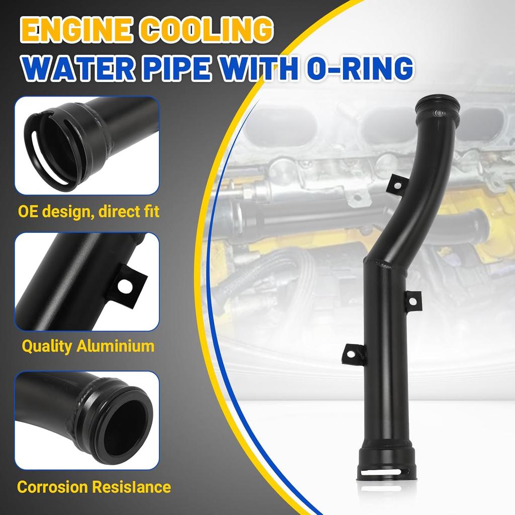 Улучшенный алюминиевый патрубок системы охлаждения двигателя, совместимый с Mini Cooper R55 R56 R57 R58 R59 R60 R61, Замена шланга от термостата к водяному насосу