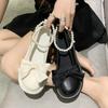 Women Thick Platform Mary Janes Lolita Shoes Party Pumps Summer 2025 New Sandals Bow Chain Shoes Fashion Oxford