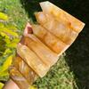 Natural Yellow Phantom Citrine Quartz Six-Sided Crystal Point Ornament