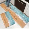 Luxury Ocean Series Beach Letter Kitchen Mat Soft Thickened Kitchen Floor Mat Waterproof Non-slip Oil-proof Floor Mat Runner Rug