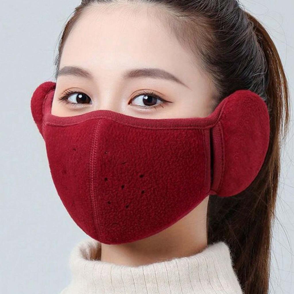 Thickened Winter Windproof Breathable Mask with Anti Freezing Ear Earmuffs Unisex Cold-proof Warm Mask for Outdoor Sport Cycling