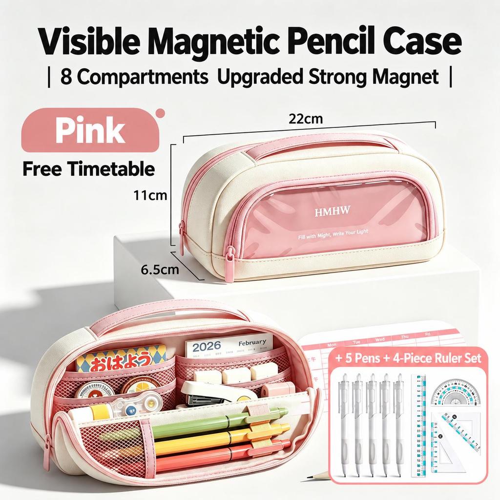 Magnetic large-capacity pencil case boys stationery box pencil case 2026 new style