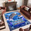 Leopard Theme Crystal Velvet Floor Rug Personalized Custom Name Text Warm Carpet Home Decoration