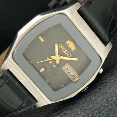 АВТОМАТИЧЕСКИЕ 46941 ВИНТАЖНЫЕ ORIENT КРИСТАЛЛ ЯПОНИЯ МУЖСКИЕ ОРИГИНАЛЬНЫЙ ЦИФЕРБЛАТ ЧАСЫ a704893-1