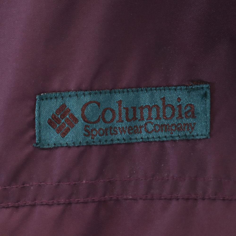 Columbia 90-е Старая двухцветная нейлоновая куртка винно-красного цвета для улицы мужская б/у