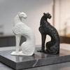 Elegant Office Desk Accessories 3D Printed Hollow Leopard Figurine, Modern Abstract Cheetah Sculpture Contemporary Room Ornament for Shelf, Minimalist